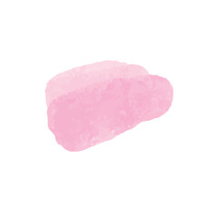 Vector watercolor pink brushstroke on white isolated background