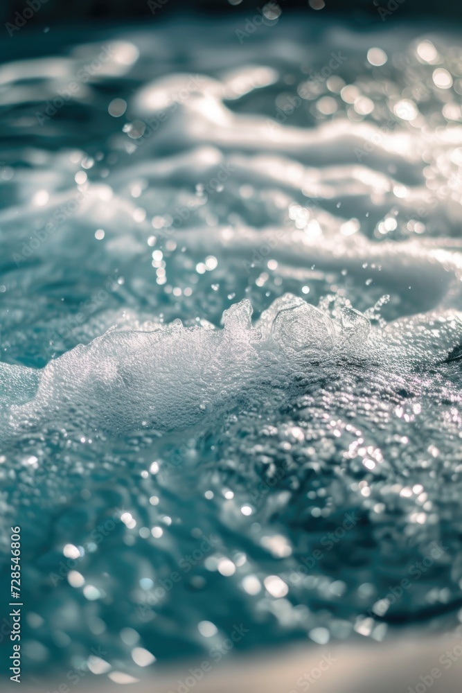 Poster A close up of a wave in a pool. Perfect for water-related projects