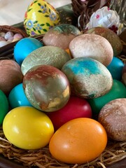 easter eggs in a basket