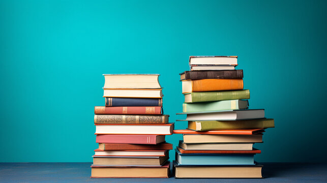 Books on background Wisdom in books Book stack Reading book concept World Book day