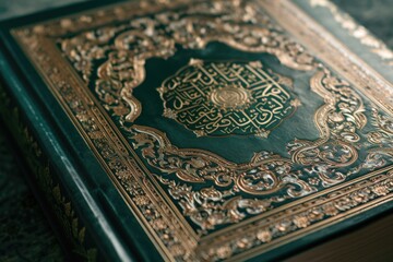 A close-up view of a book resting on a table. Ideal for illustrating reading, education, or studying concepts