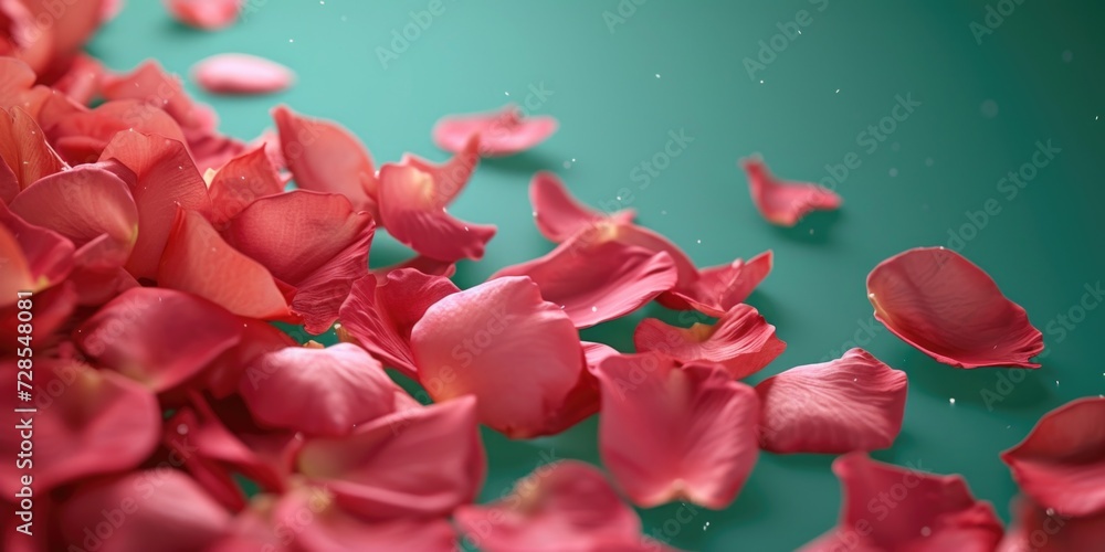 Aufkleber A close-up shot of a bunch of petals placed on a table. This image can be used to add a touch of elegance and beauty to various projects