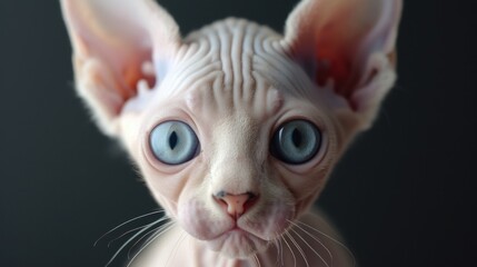 A close-up view of a cat with striking blue eyes. Perfect for cat lovers or animal-themed designs