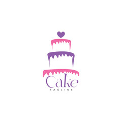 cake illustration logo for bakery business