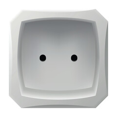 Realistic socket icon. Interior wall outlets or electric connector. Power electrical socket isolated on white background