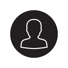 User icon vector. Profile mark logo design. Profile vector icon illustration in circle isolated on white background