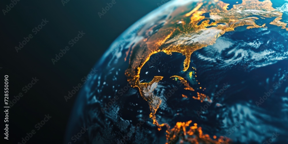 Poster a view of the earth from space, showcasing europe and asia. suitable for various applications