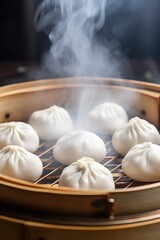Dumplings being cooked on a grill. Great for food-related projects and recipes