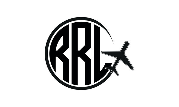 RRL three initial letter circle tour & travel agency logo design vector template. hajj Umrah agency, abstract, wordmark, business, monogram, minimalist, brand, company, flat, tourism agency, tourist