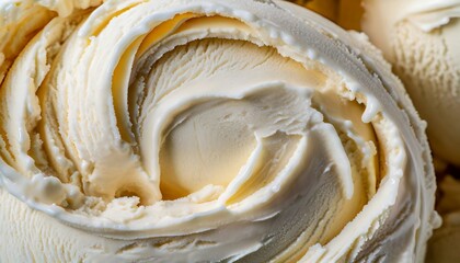 Close-up of vanilla ice-cream texture. Sweet summer dessert.