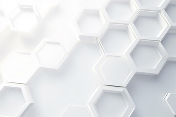Fototapeta premium Abstract. Embossed Hexagon , honeycomb white Background ,light and shadow for science concept.