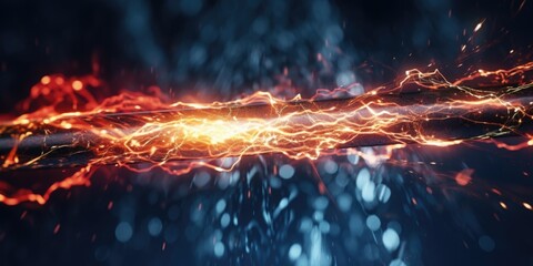 A close-up view of a baseball bat with flames shooting out of it. This dynamic image captures the intensity and power of the sport. Ideal for sports-related projects and designs - obrazy, fototapety, plakaty