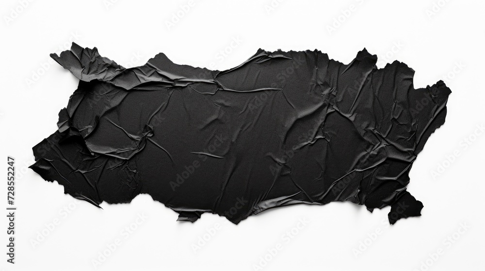 Poster A piece of black paper that has been torn off. Can be used as a background or texture for various design projects