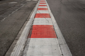 Close-up of the empty asphalt of an international race track. Race track of a car, motorcycle © Виталий Сова