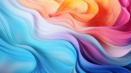 Obraz premium Oil paint Abstract background texture with wavy lines and a vibrant rainbow colorful paintings with a multi-colored spectrum of colours for blending and creating visually stunning paintings