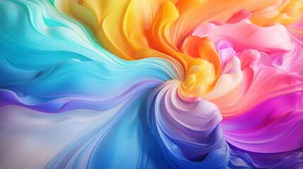 Fototapeta premium Oil paint Abstract background texture with wavy lines and a vibrant rainbow colorful paintings with a multi-colored spectrum of colours for blending and creating visually stunning paintings