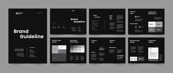 Brand guideline and brand guidelines Layout Design - obrazy, fototapety, plakaty