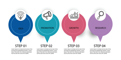 Four steps modern business infographic template