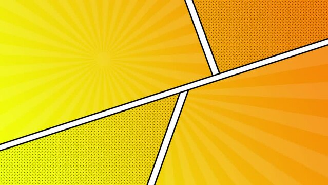 Comic style background pop rays | Sun rays rotating for comics, magazines, and posts | Cartoon animated dotted speed lines