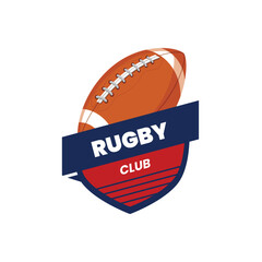 LOGO RUGBY CLUUB VECTOR COLOR RED AND BLUE