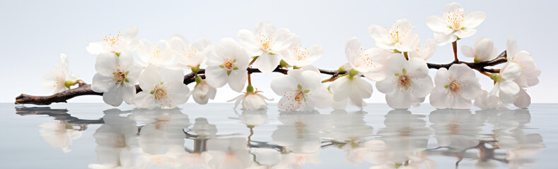 blooming flowers reflected in water flora photography