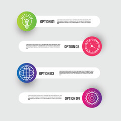 Four steps business infographic modern template design