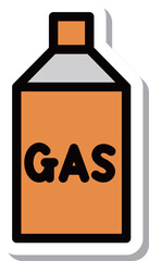 防災に必要な持ち物のステッカー単品アイコン　ガスボンベ