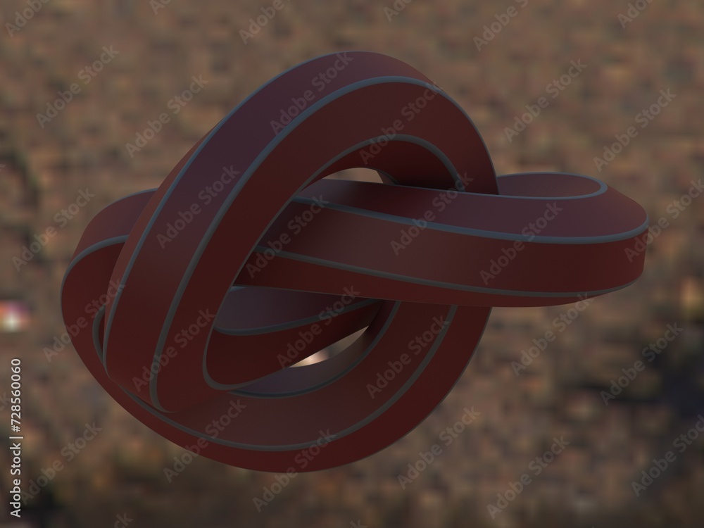Poster wireframe shape hexagonal trefoil knot 3d print model