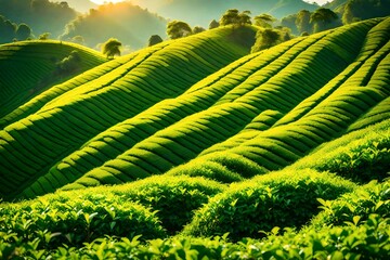 Fototapeta premium green tea leaves