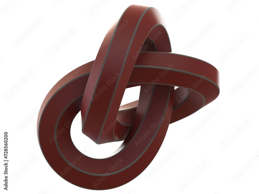 Poster wireframe shape hexagonal trefoil knot 3d print model