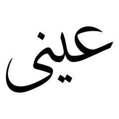 Aeni Muslim Girls Name Sulus Font Arabic Calligraphy 