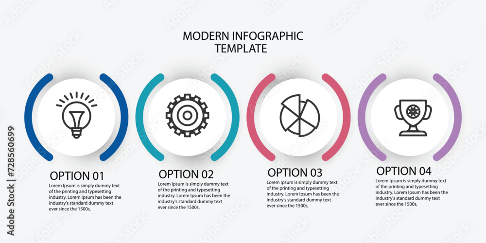 Poster infographic vector design template with icons and 4 options or steps. can be used for process diagra