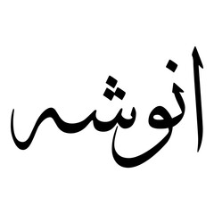 Anooshah Muslim Girls Name Sulus Font Arabic Calligraphy 