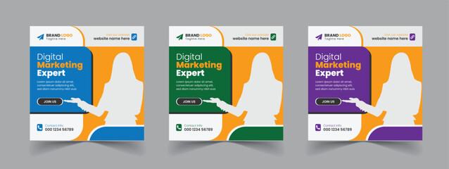 Corporate Business Promotion Digital Marketing Expert social media post template Web banner design
