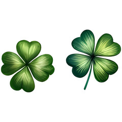 Fototapeta premium Green clover leaf isolated on white background. St. Patrick's Day