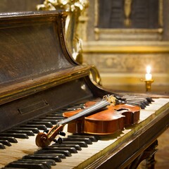 old piano and instrument