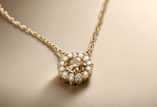 A champagne-colored diamond necklace