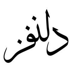 Delnavaz Muslim Girls Name Sulus Font Arabic Calligraphy 