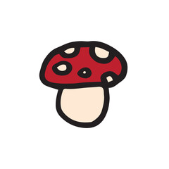 Hand drawn vector illustration mushroom