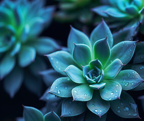 Close-up of succulent plants. Botanical background
