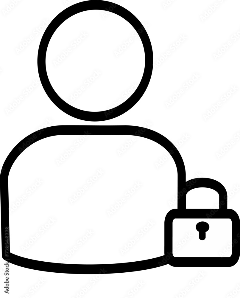 Poster block user with padlock icon, account security symbol. replaceable vector design.