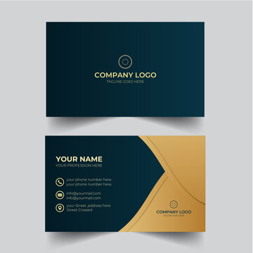 Professional elegant golden modern business card template,luxury visiting card, Vector illustration. Stationery design with simple modern luxury elegant abstract pattern background corporate, contact 