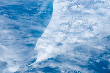Cloud formations in the atmosphere of planet Earth. Digital enhancement of an image by NASA