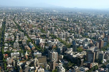 Fototapeta premium Santiago, Chile, October 22, 2023, city view showing the architecture of the buildings and houses