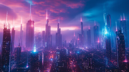 Metropolis Rising: A Visionary Skyline of Towering Futurity