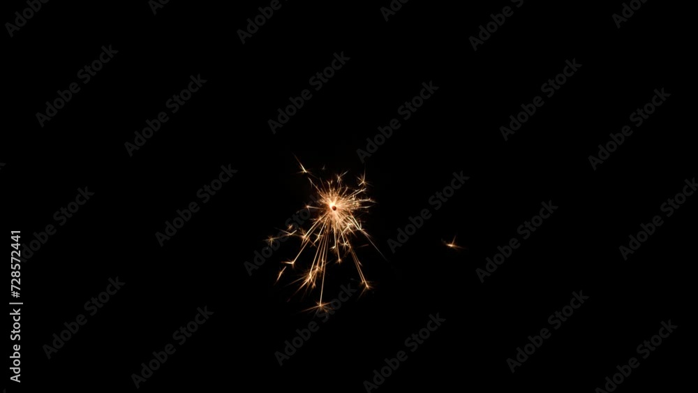 Aufkleber Fireworks bengal Flicker on a dark background. Easy to add lens flare effects for overlay designs or screen blending mode to make high-quality images.