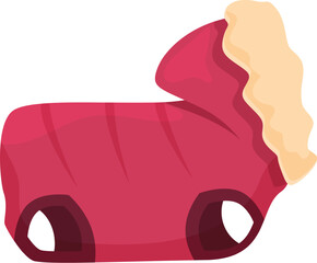 Winter pet jacket icon cartoon vector. Pet care animal. Coat cute scarf