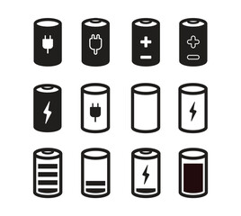 Battery icon vector illustration. battery charging sign and symbol. battery charge 