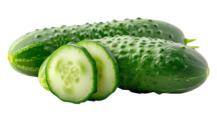 Fresh watery cucumber and slices