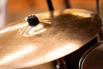 Fototapeta premium Complete set of cymbal instruments in studio music concept